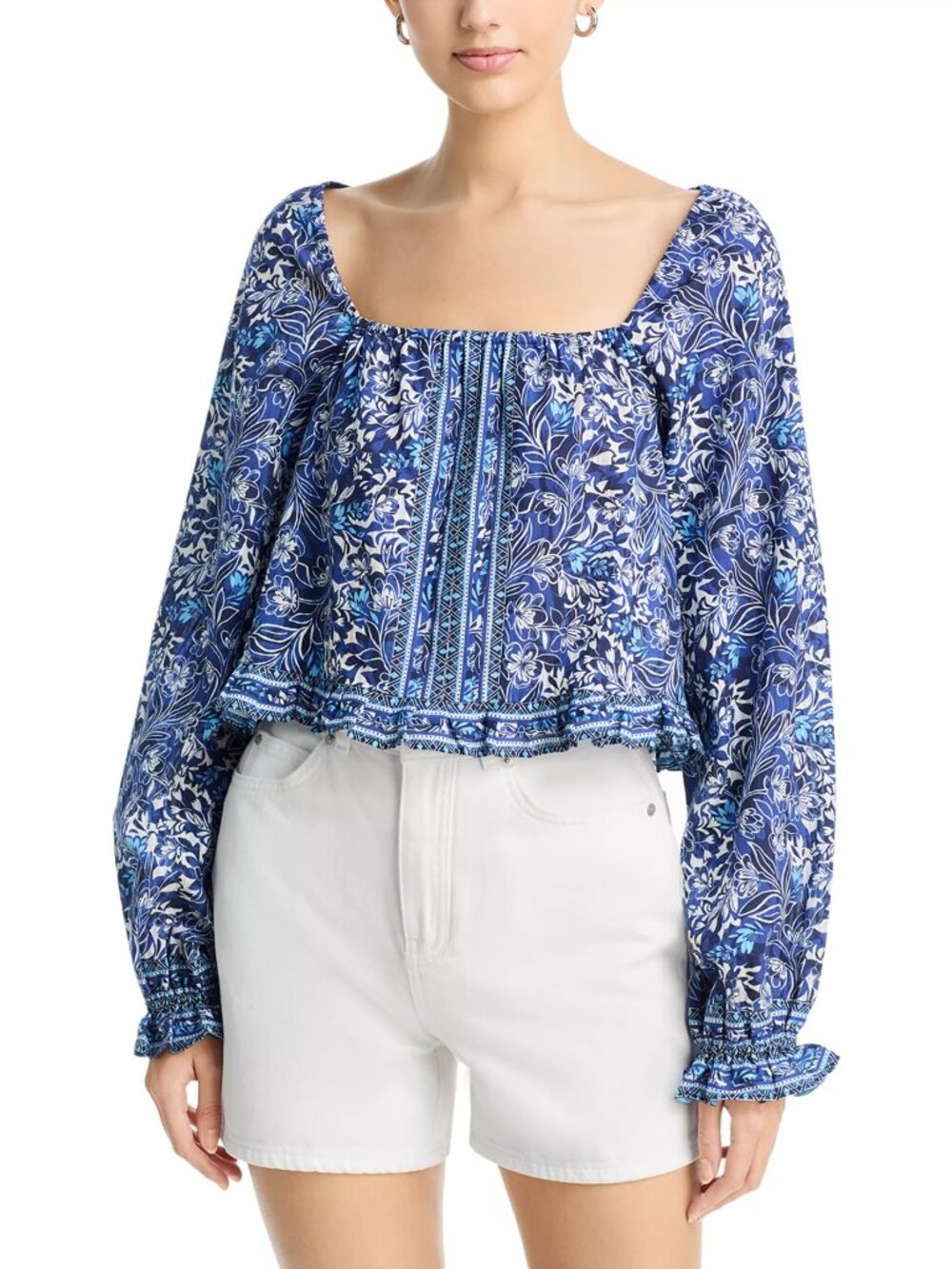 Ramy Brooks Navy Floral Farah Top